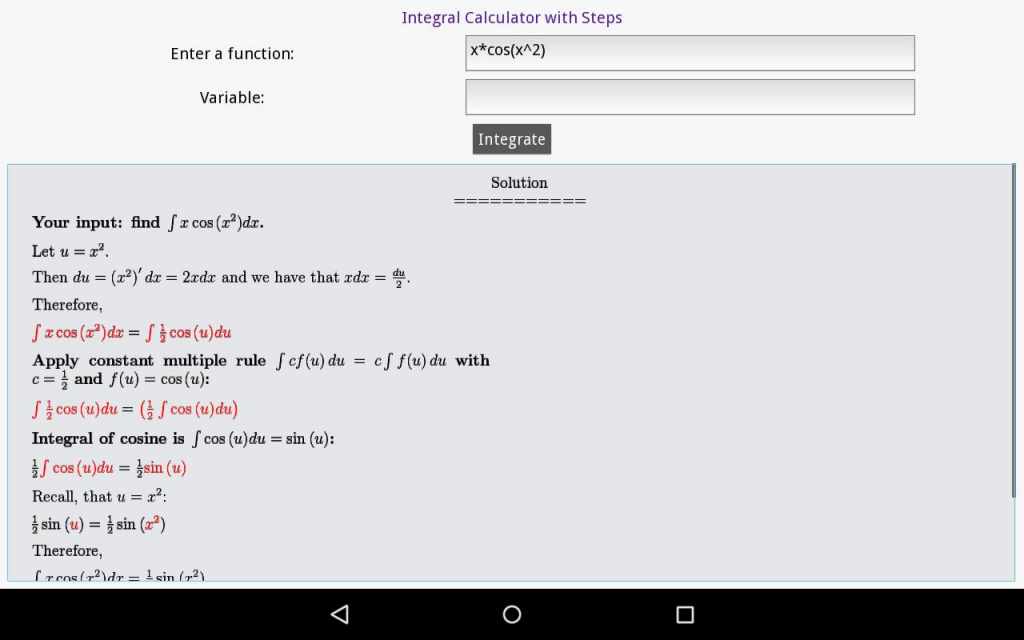 Integral Calculator With Steps